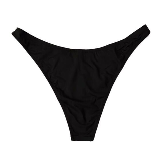 NWT SKIMS Recycled Swim Cheeky Tanga Bikini Bottom In Onyx Black - Picture 5 of 5